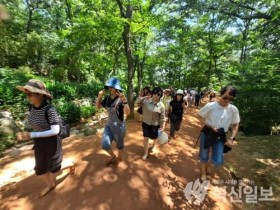 영광 물무산 행복숲 맨발황톳길 방문객 몰려와