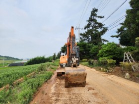 운남면 수해 응급복구에 무안건설기계협회 자원봉사 나서