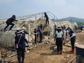 전남 곡성군 공직자, 충남 청양군 집중폭우 피해지역 긴급복구 지원