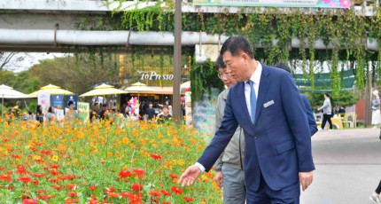 “반갑다, 가을꽃들아!” 김한종 장성군수 축제현장 점검