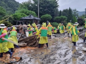 광주자율방재단, 전북 완주서 호우피해 복구활동